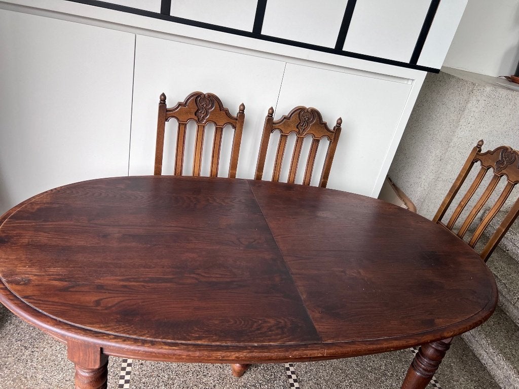 tafel 180x100 cm en 2 verlengstukken van elk 45 cm, Huis en Inrichting, Ophalen, Gebruikt, 150 tot 200 cm, Eikenhout