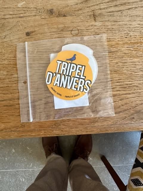 taplens Tripel d'Anvers plat rond 2 pcs d81, Ophalen of Verzenden, Nieuw, Reclamebord, Plaat of Schild, Overige merken