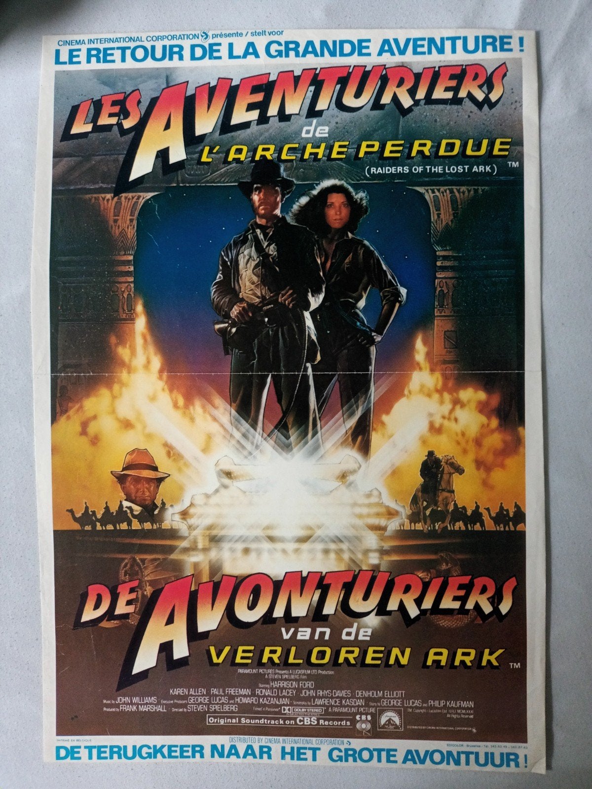 affiche du film Les Aventuriers de l'arche perdue, Enlèvement ou Envoi, Rectangulaire vertical, A1 jusqu'à A3, Utilisé