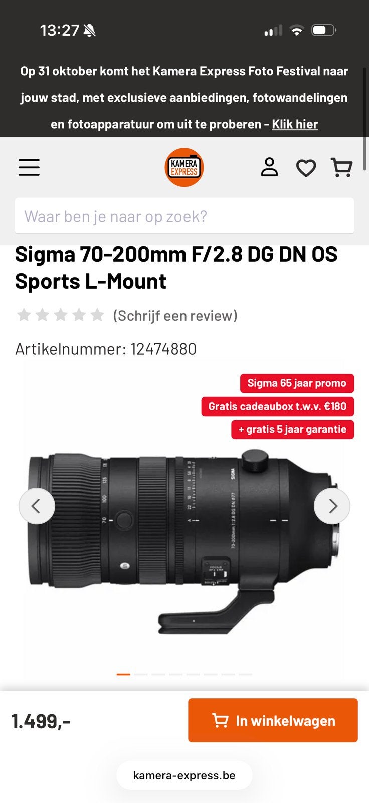 Sigma 70-200 f2.8 Nikon, Ophalen, Sigma, Telelens, Zo goed als nieuw