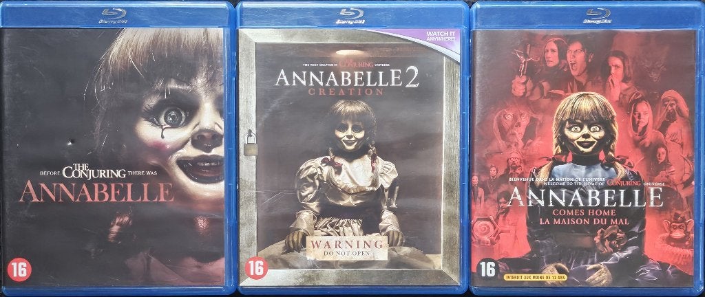 Annabelle Trilogie Blu Ray, Horror, Nederlands, Ophalen of Verzenden, Zo goed als nieuw