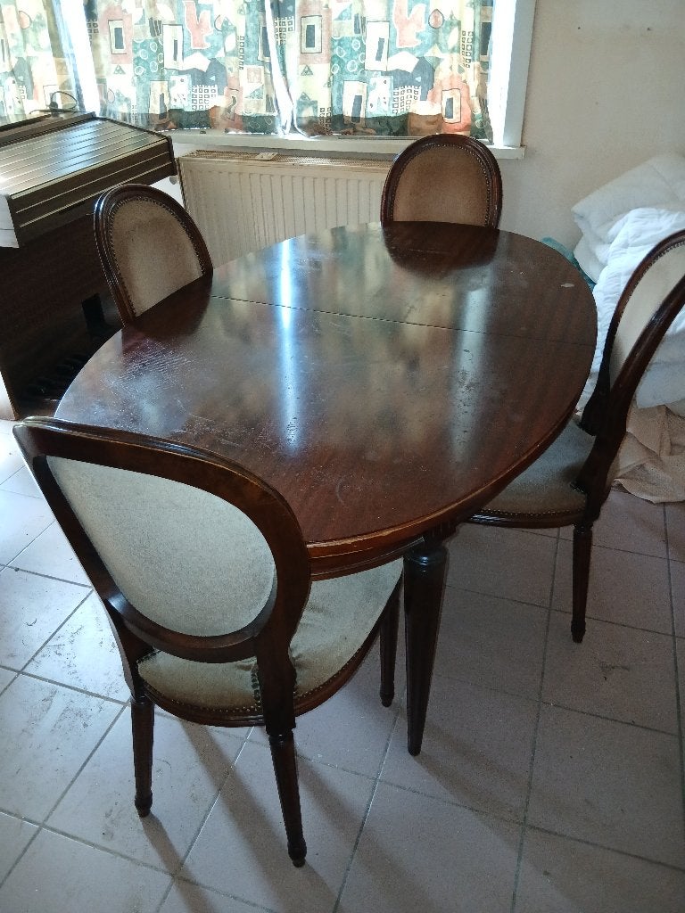tafel en stoelen, Ophalen, Gebruikt, 200 cm of meer, 50 tot 100 cm
