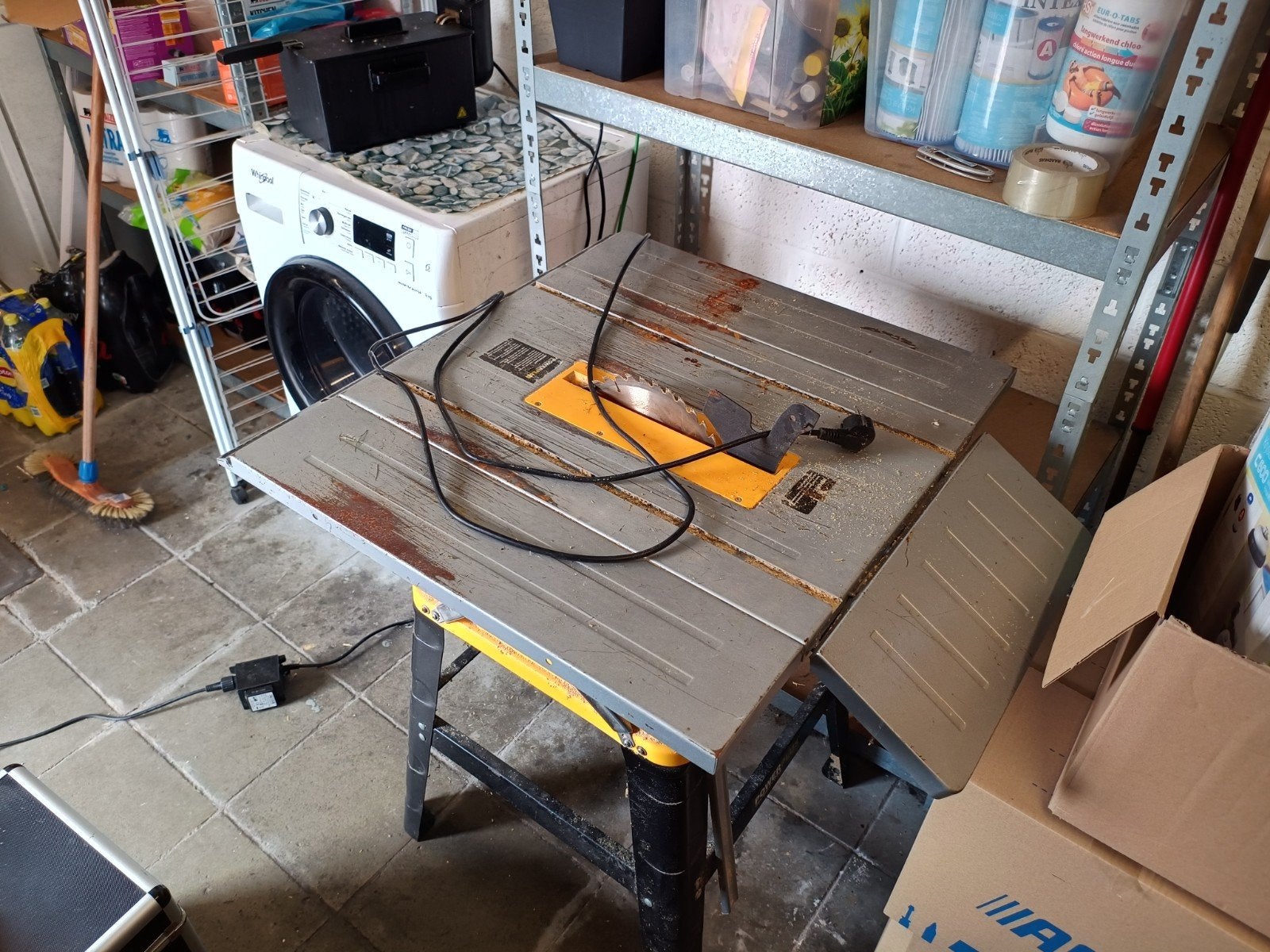 cirkelzaag tafel, powerplus kantelbaar aansluiting voor stof, Ophalen, Gebruikt, Cirkelzaag, Powerplus