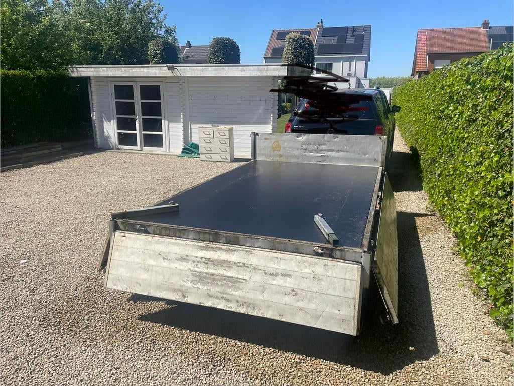 Remork dubbelasser elektrisch kippen 2700kg, Ophalen, Gebruikt