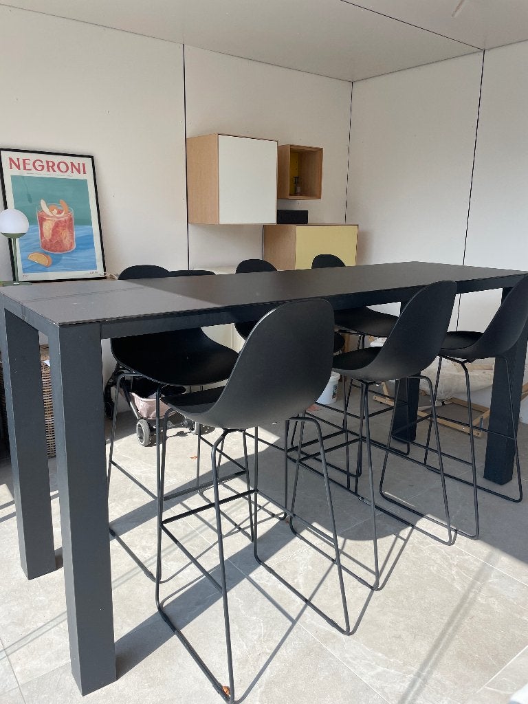 Hoge eettafel + barkrukken te koop!, Huis en Inrichting, Tafels | Eettafels, Ophalen, Zo goed als nieuw, Vijf personen of meer