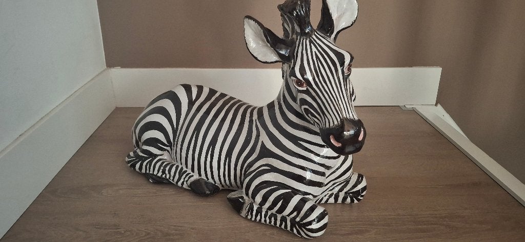 Italiaans keramieken beeld zebra, Enlèvement, Utilisé, Animal