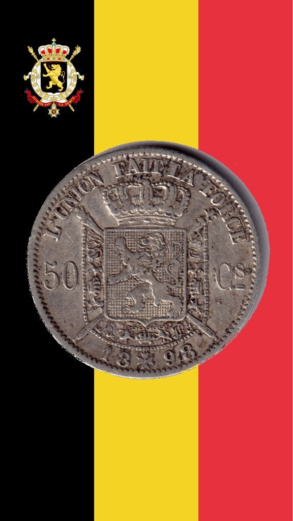 50 cents 1898 FR - Léopold II, Timbres & Monnaies, Monnaies | Belgique, Monnaie en vrac, Argent, Argent, Envoi
