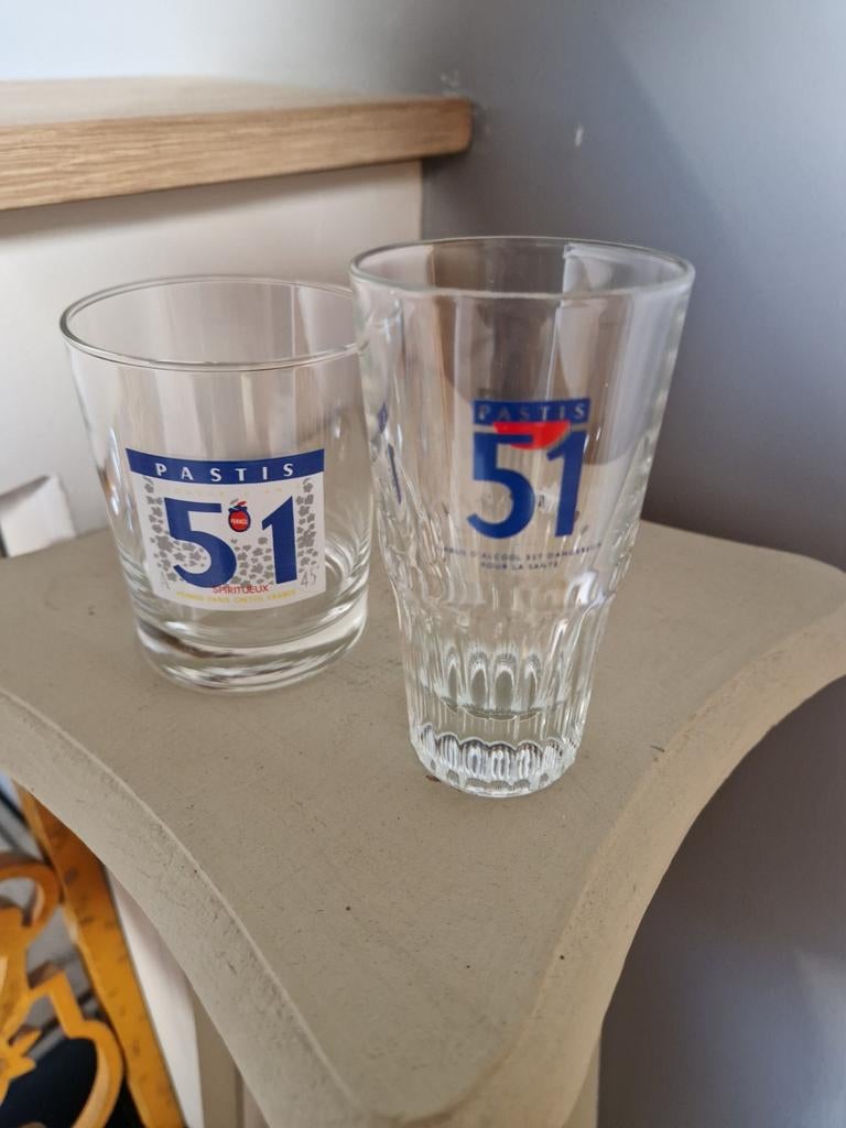 2 Pastis 51 glazen, Verzamelen, Glas en Drinkglazen, Ophalen of Verzenden