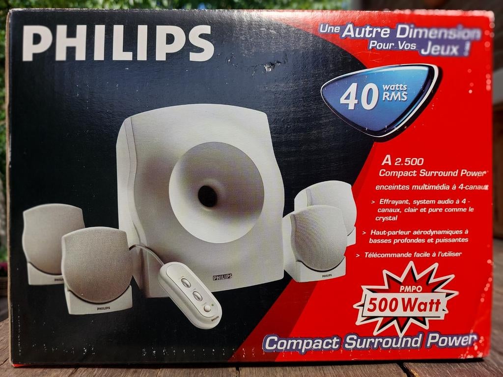 Surround set philips nieuw in doos. 40watt RMS., Audio, Tv en Foto, Home Cinema-sets, Ophalen of Verzenden, Philips