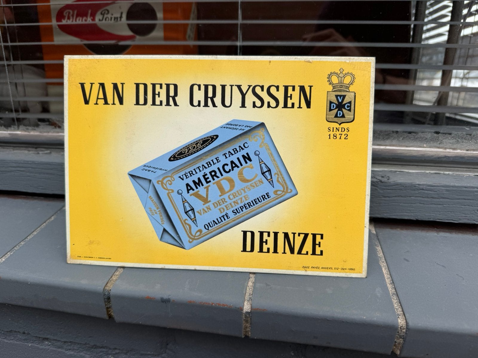 Ancien panneau publicitaire VDC Tobacco 1950, Panneau publicitaire, Enlèvement ou Envoi, ., Utilisé