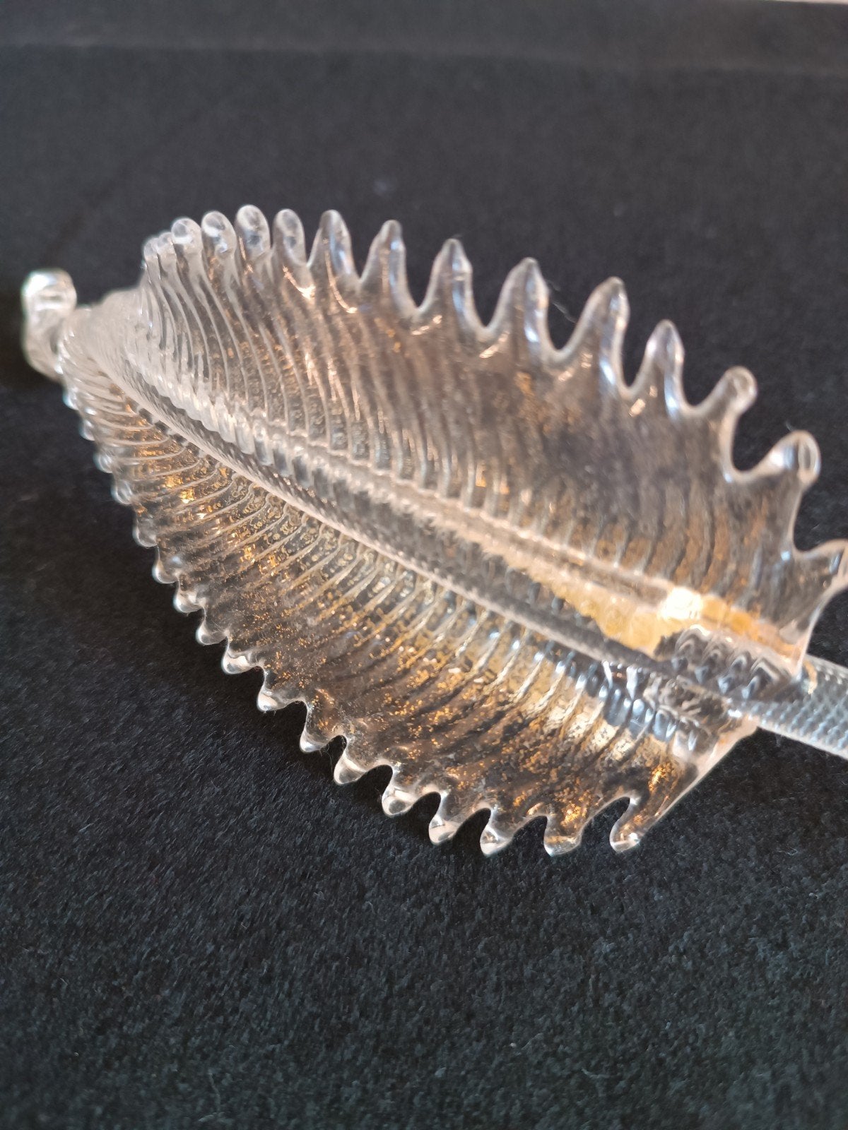 Italië handgeblazen Murano Glas Lampen Blad met goud accent, Antiek en Kunst, Ophalen of Verzenden