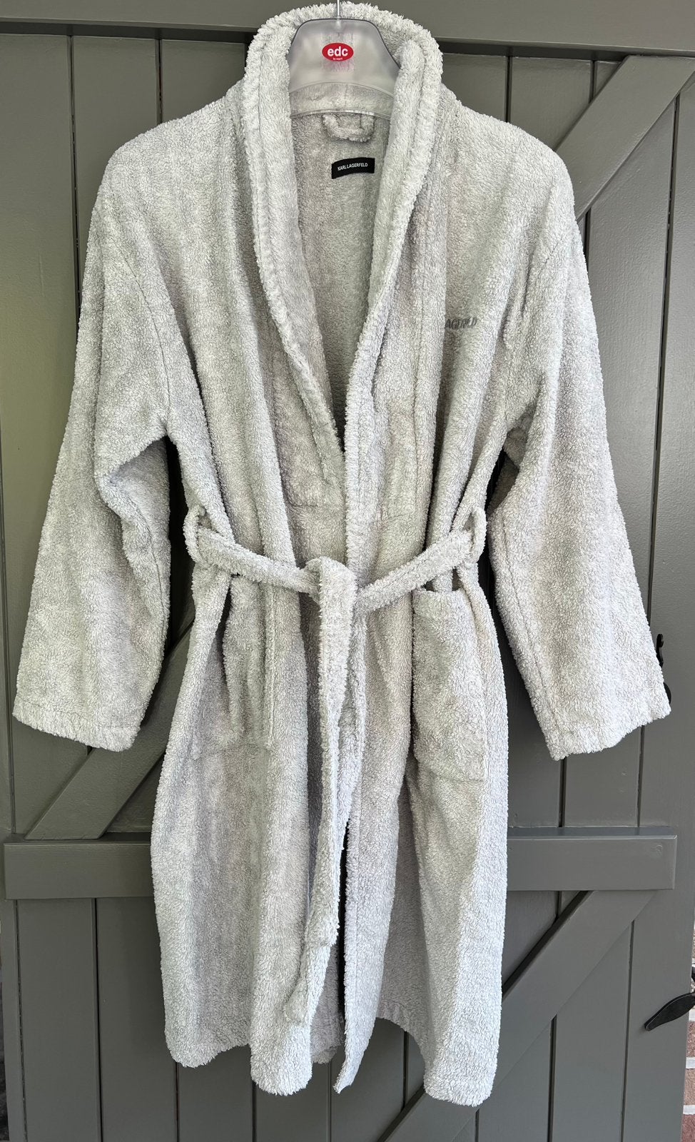 Karl Lagerfeld Terry Badjas Grijs — 100% katoen — S/M, Kleding | Dames, Pyjama's, Ophalen, Zo goed als nieuw, Maat 38/40 (M)