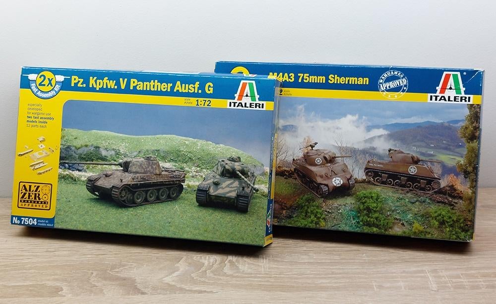 1/72 ITALERI Panther - Sherman, Neuf, 1:50 ou moins, Tank, Italeri