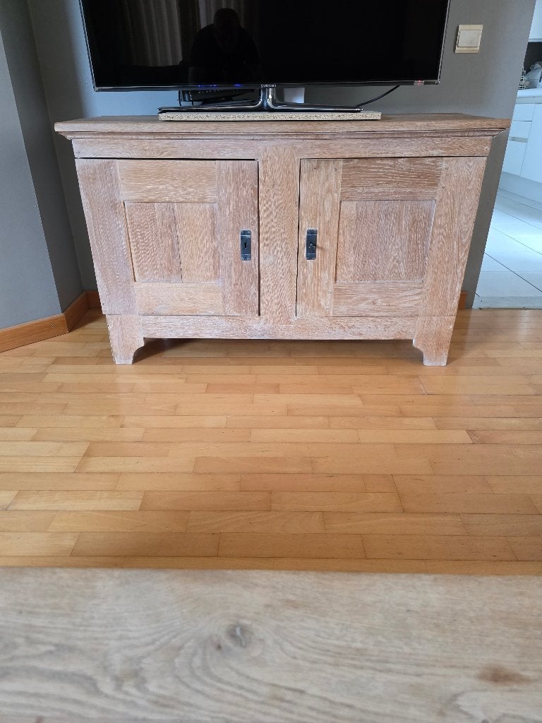 Tv meubel, Ophalen, Gebruikt, 100 tot 150 cm, Afrikaans zwaar houtsoort