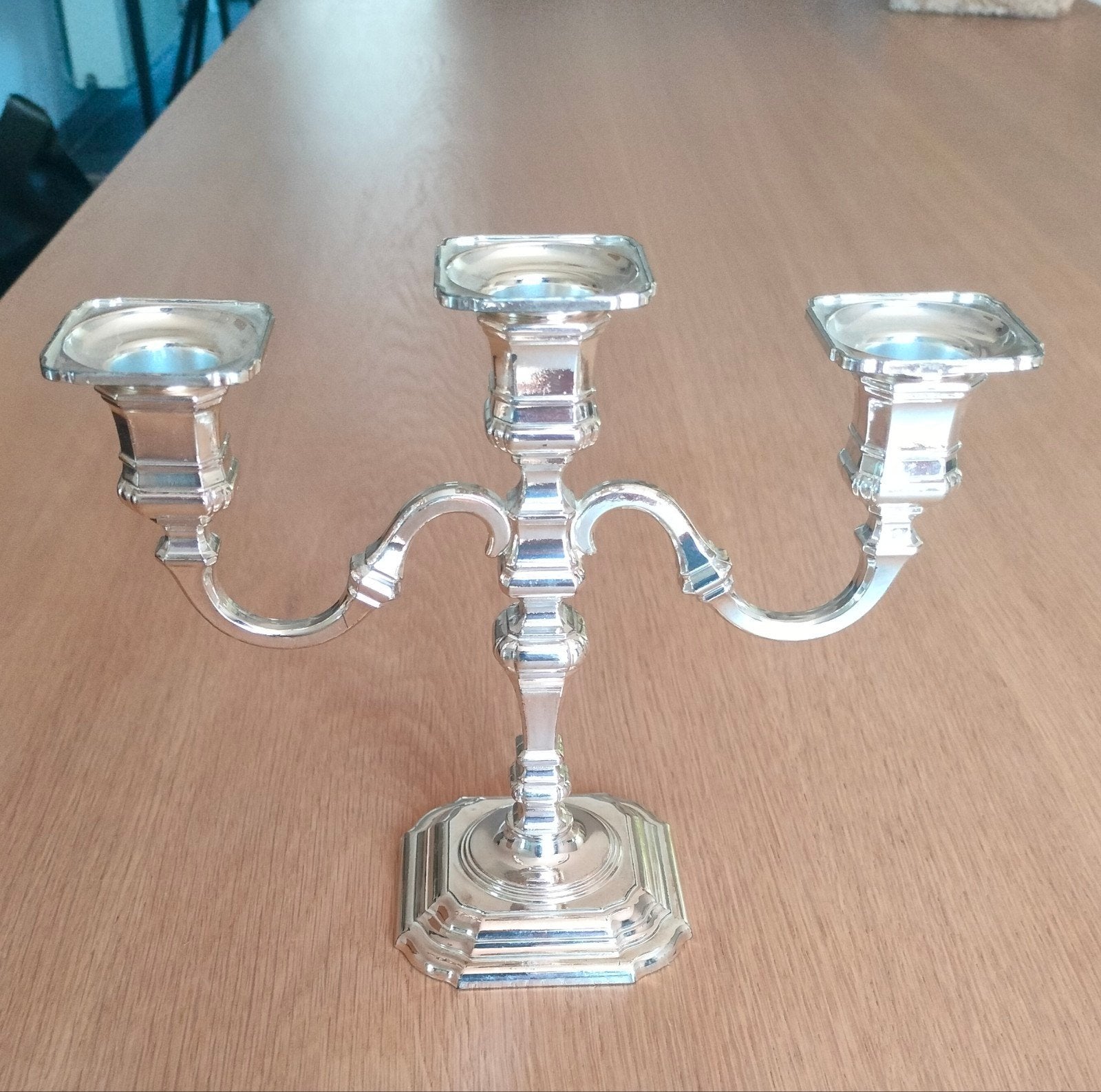 3 armige verzilverde kandelaar, Antiek en Kunst, Ophalen