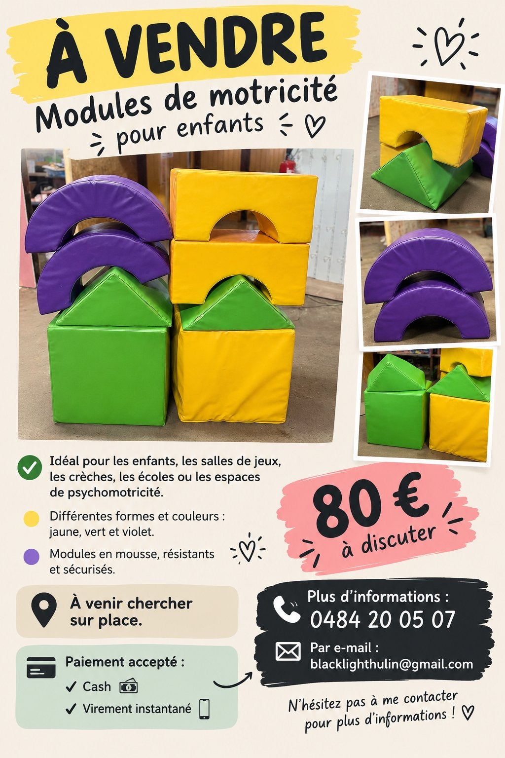 MODULES DE MOTRICITÉ POUR ENFANTS, Enlèvement, Comme neuf
