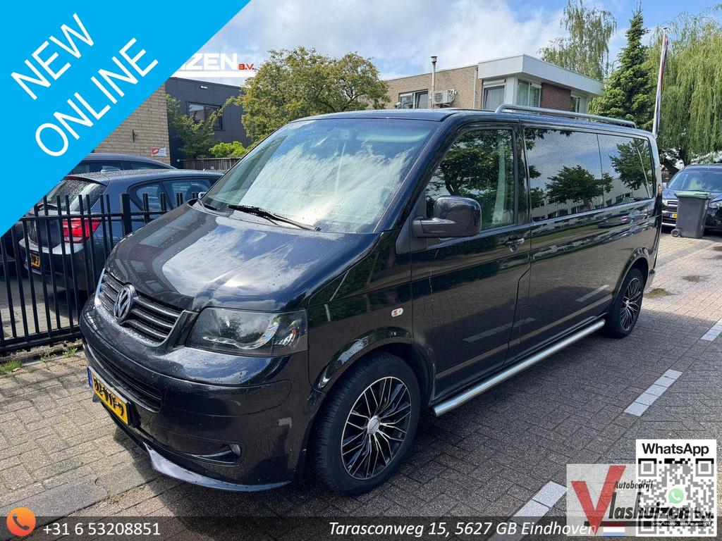 Volkswagen Transporter 2.5 TDI 340 Trendline Dubbel Cabine D, Auto's, Automaat, ABS, Zwart, Bedrijf