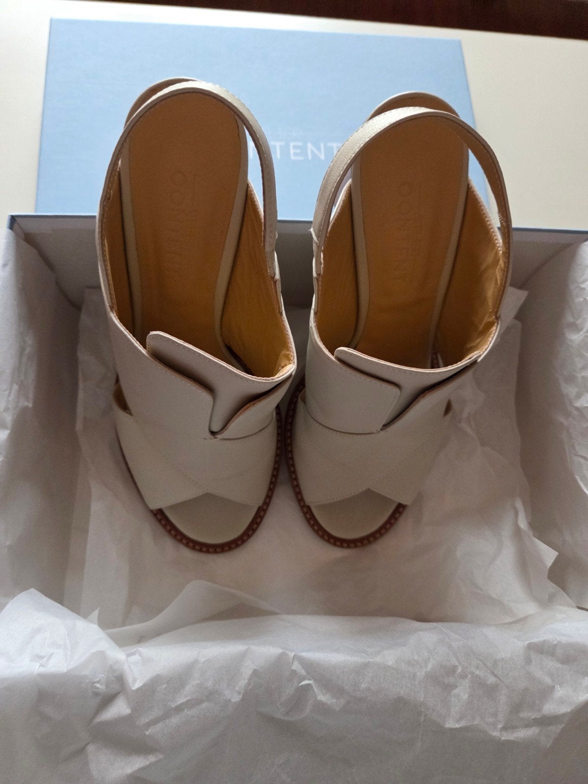 Sandales écrues Atelier Content taille 40, ANDERE, Enlèvement ou Envoi, Comme neuf, Blanc