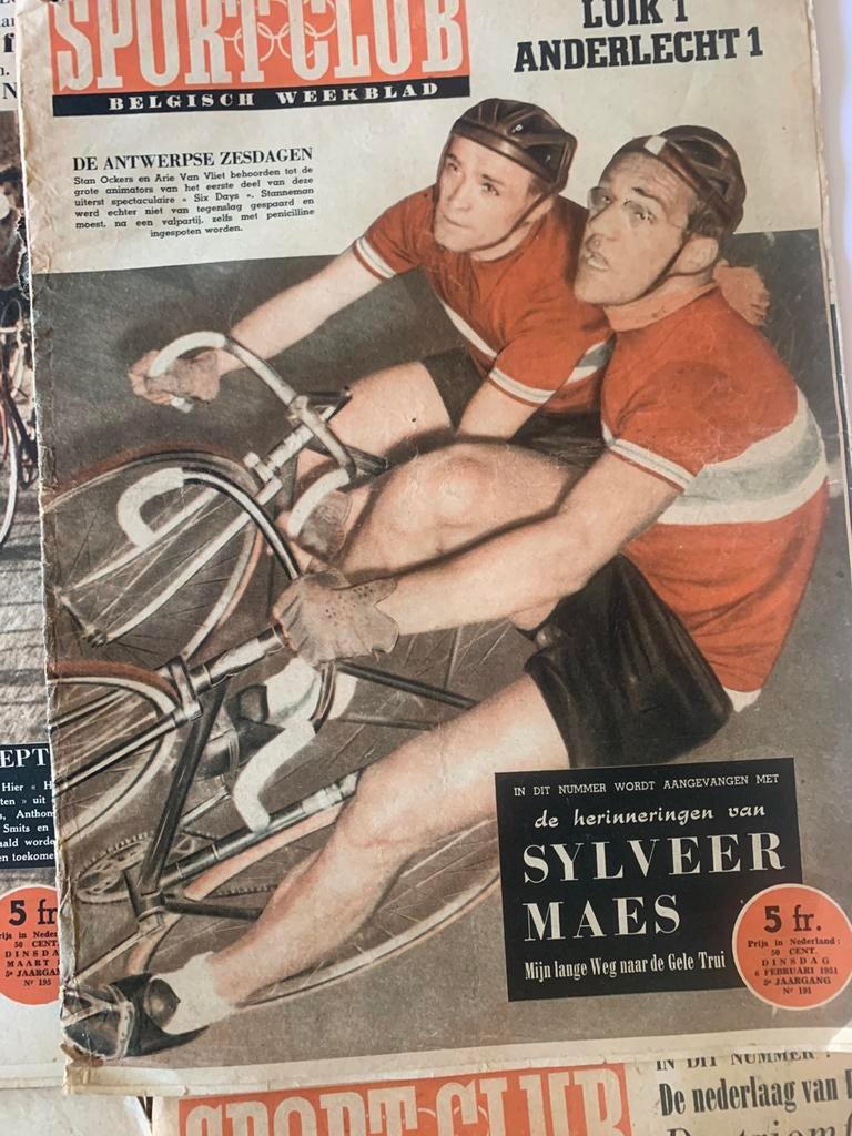 Sport Club Weekblad 1951 wielrenner, Ophalen of Verzenden, Gebruikt