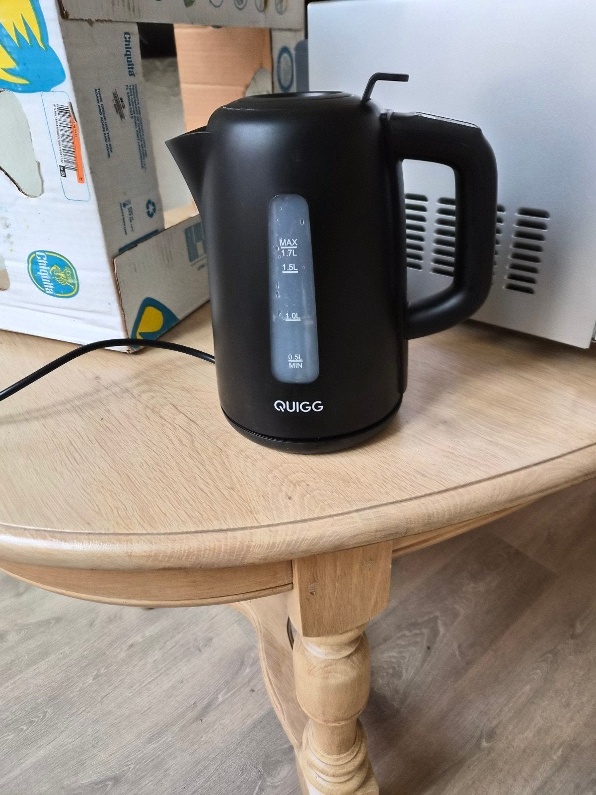 Bouilloire Quigg 1,7 L – température réglable – noire, 1 tot 2 liter, Ophalen, Zo goed als nieuw