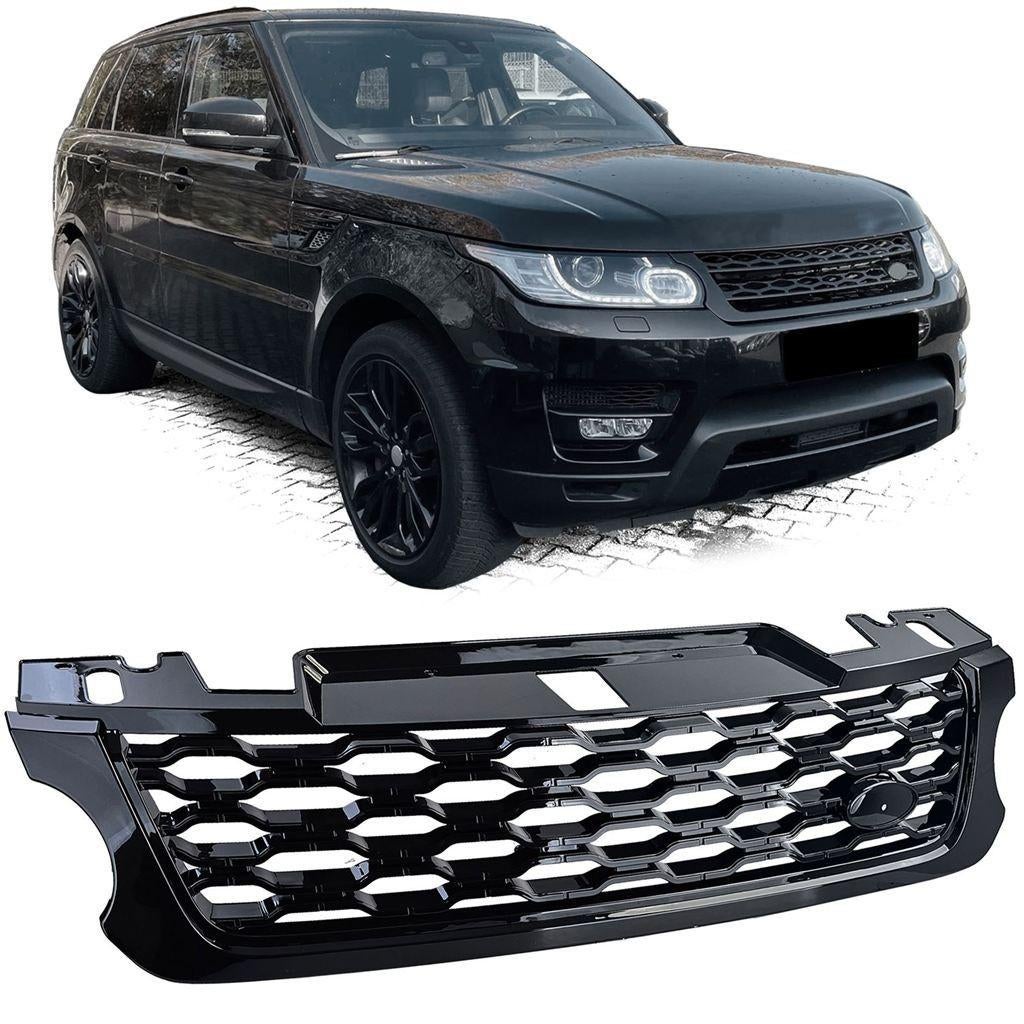 Grill Voor Range Rover Sport Glans Zwart Zilveren Rand 2013, Verzenden