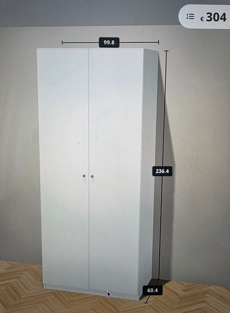 Armoire Ikea Pax, Maison & Meubles, Blanc, 100 à 150 cm, Utilisé, 200 cm ou plus