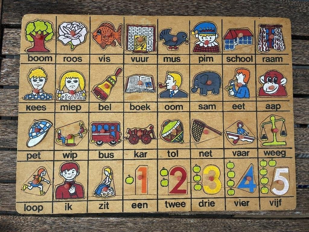 Steekpuzzel groot, Kinderen en Baby's, Speelgoed | Kinderpuzzels, Ophalen, 10 tot 50 stukjes, Gebruikt, 6 maanden tot 2 jaar