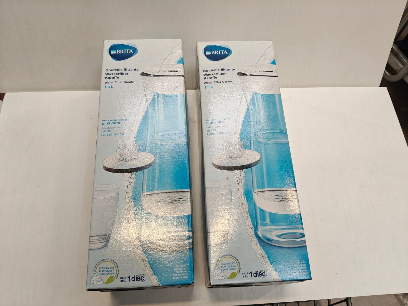 carafe filtrante à eau Brita 1,3 litre - 2 pièces, Neuf, Onbekend, Enlèvement, Onbekend