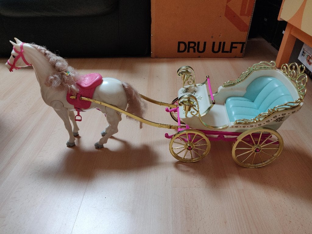 Barbie paard met koets, Ophalen, Gebruikt, Barbie
