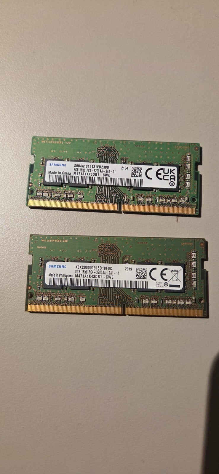 16GB RAM DDR4 (2x8GB) 3200Mhz SODIMM, Computers en Software, RAM geheugen, Gebruikt, DDR4, Ophalen of Verzenden, Laptop