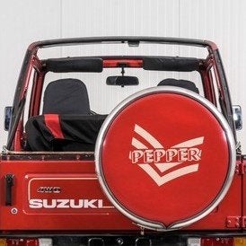 Gezocht: Reservewiel cover van de Suzuki Samurai PEPPER, Ophalen
