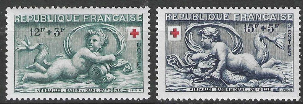 France 1952 - Yvert 937-938 - Croix-Rouge (PF), Envoi, Non oblitéré