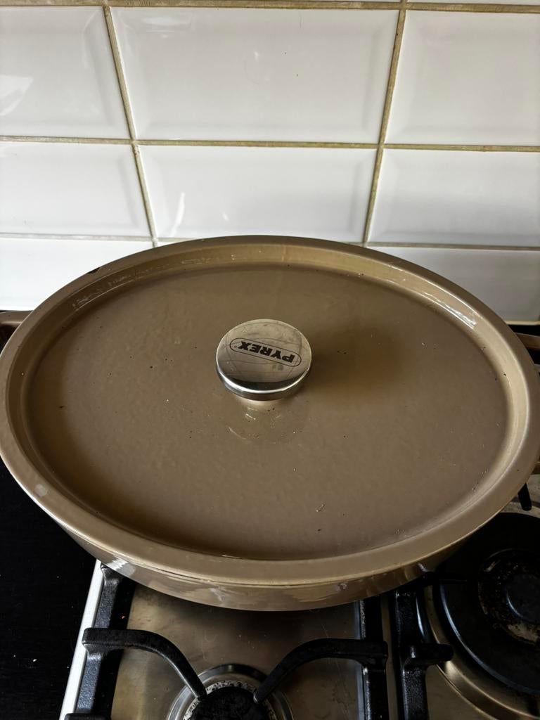Emaille kookpot Pyrex, Huis en Inrichting, Keuken | Potten en Pannen, Ophalen, Zo goed als nieuw