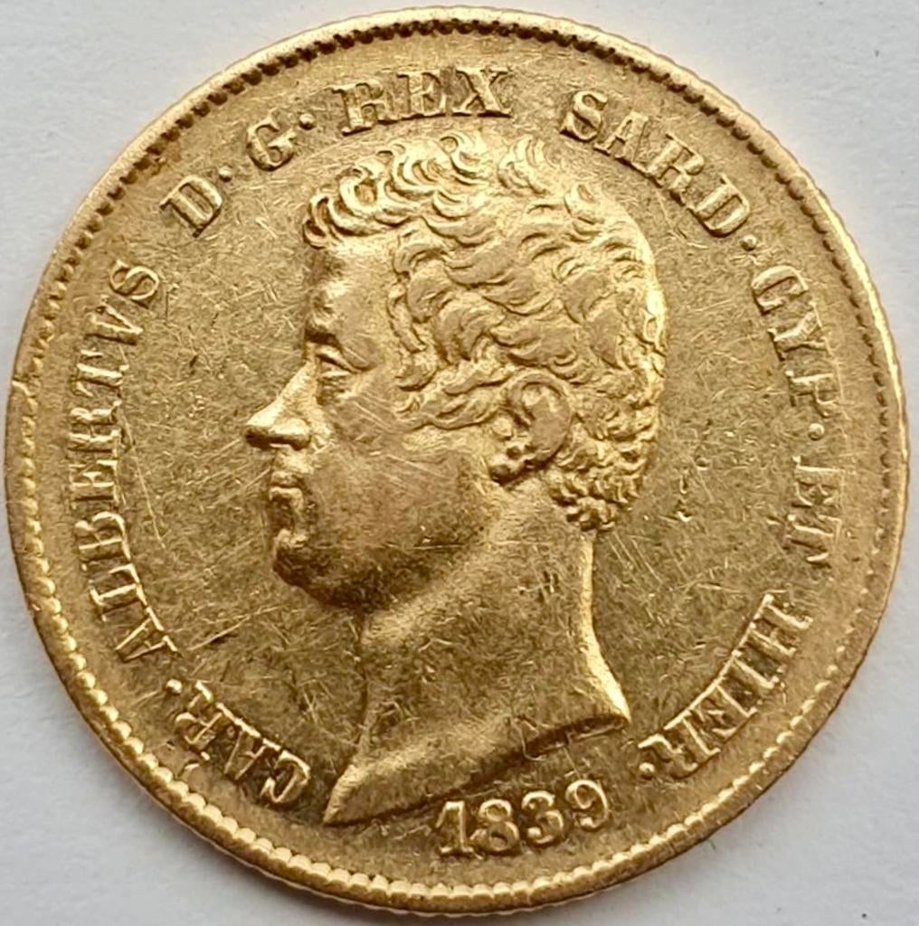 Pièce 20 Lire Or Charles Albert 1839 P, Enlèvement ou Envoi, Italie, Or
