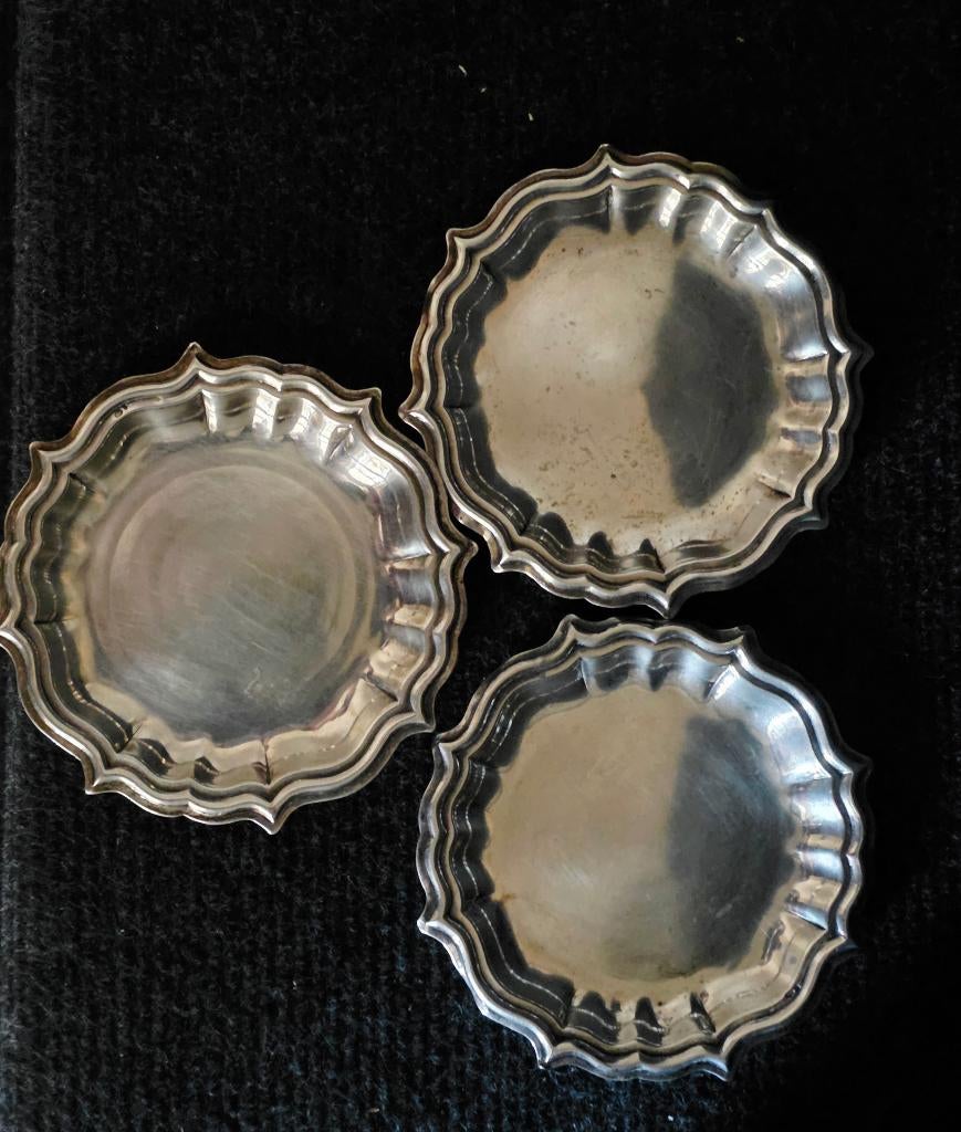 3 zilveren schalen, Portugal ca 1900, Antiek en Kunst, Ophalen of Verzenden, Zilver