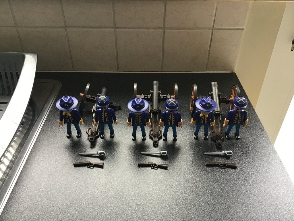 3 x Amerikaanse artillerie., Kinderen en Baby's, Speelgoed | Playmobil, Gebruikt, Complete set, Overige typen, Historisch