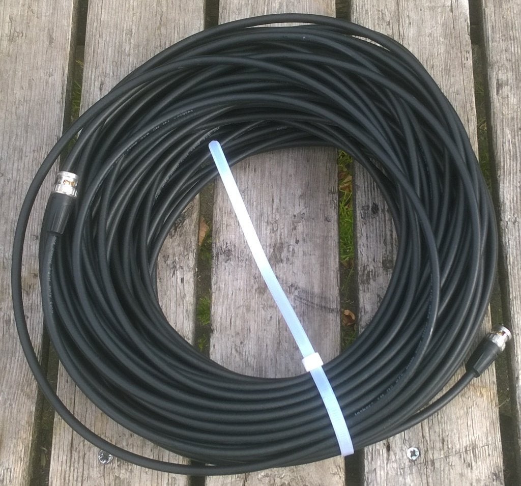 Video Snoer BNC - BNC, 45 meter 75 Ohm, TV, Hi-fi & Vidéo, Enlèvement ou Envoi, Comme neuf, 10 mètres ou plus, Autres câbles
