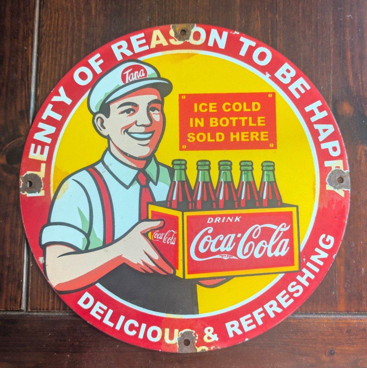 Oude Emaille USA Coca Cola, Ophalen of Verzenden