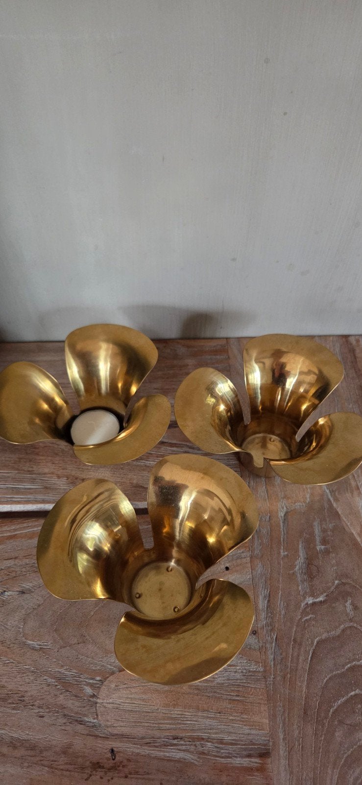 3 messing kandelaars/stapelbaar, Ophalen of Verzenden