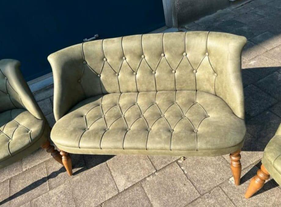 Mooie vintage zetel set, Huis en Inrichting, Zetels | Zetels en Chaises Longues, Ophalen of Verzenden, Zo goed als nieuw