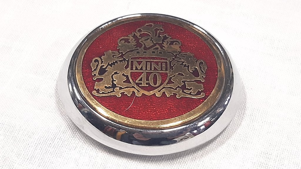 motorkaplogo Mini 40 th Anniversary, Klassieke Mini, Auto-onderdelen, Ophalen, Mini, Voor, Nieuw