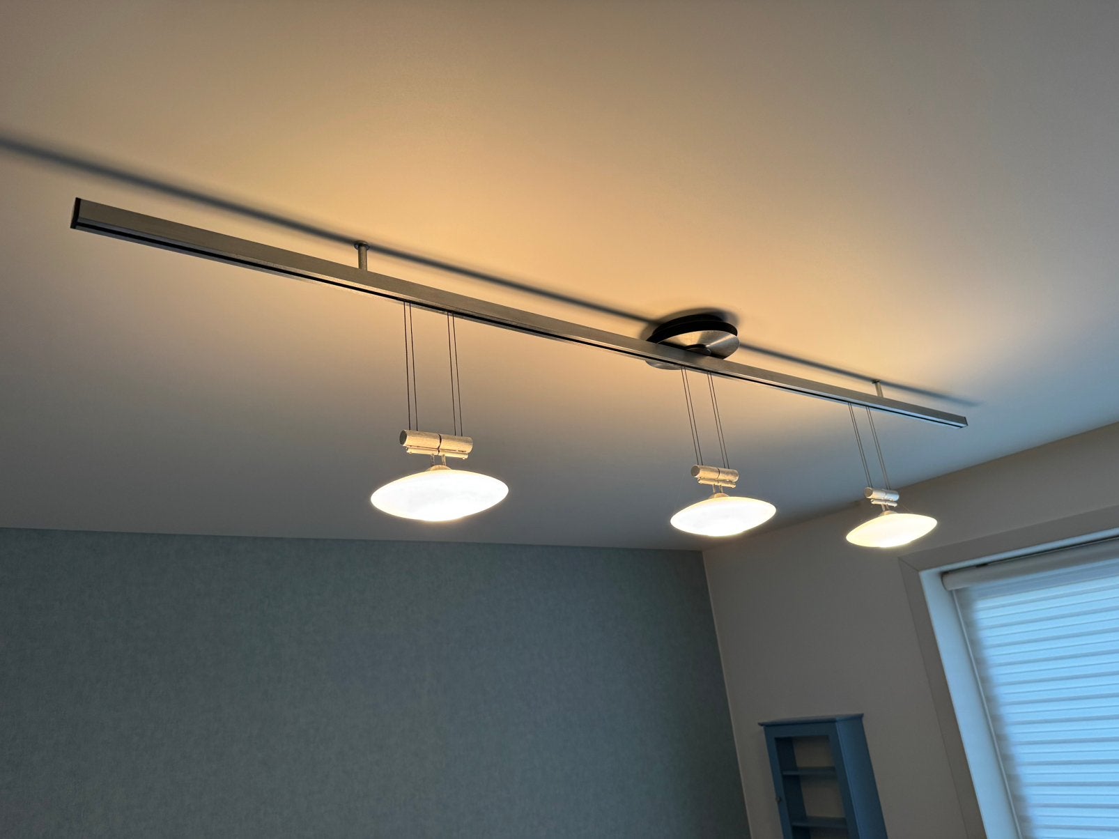 Lampe suspendue design avec 3 pendules réglables - 200 cm, Maison & Meubles, Lampes | Suspensions, Comme neuf, Verre, Métal, Enlèvement