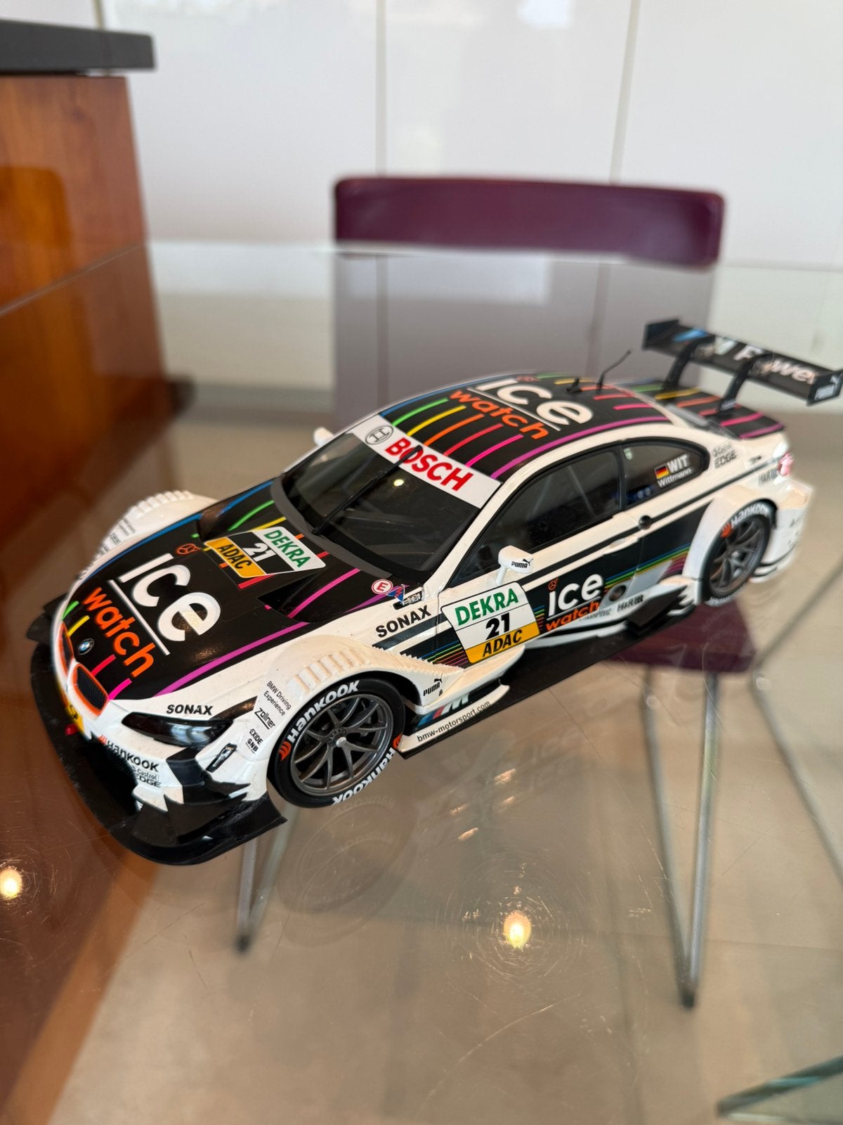 BMW M3 E92 DTM (nr. 21) Wittmann MTEK DTM 2013,1/18, Hobby en Vrije tijd, Ophalen of Verzenden, Zo goed als nieuw, Auto, MiniChamps