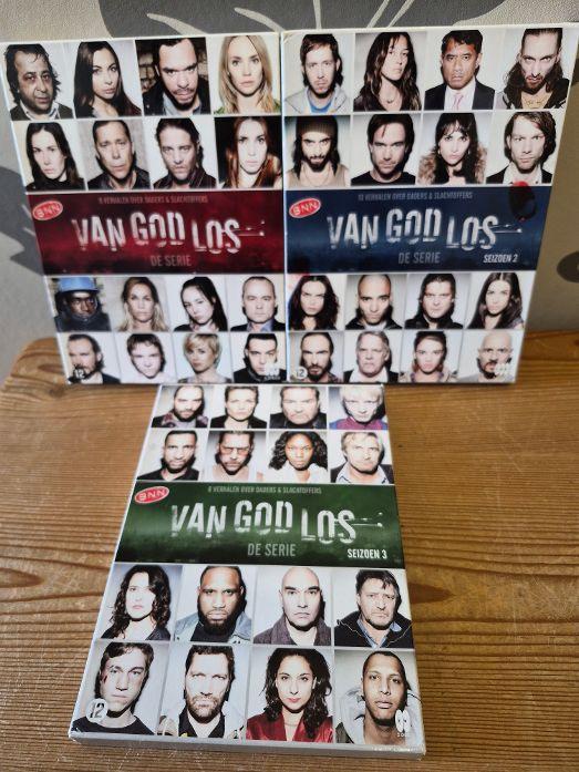 VAN GOD LOS - DE COMPLETE SERIE 1 T/M 3 - NIEUWSTAAT., Cd's en Dvd's, Vanaf 16 jaar, Boxset, Ophalen of Verzenden, Zo goed als nieuw