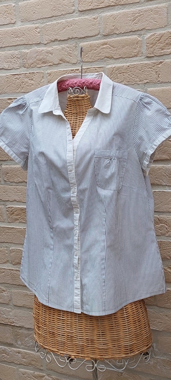 hemdbloes maat 42 m&s, Kleding | Dames, Blouses en Tunieken, Overige kleuren, Maat 42/44 (L), Ophalen of Verzenden, Zo goed als nieuw