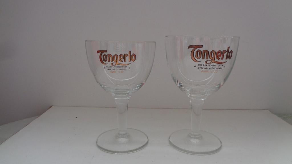 2 Tongerlo bierglazen, Enlèvement ou Envoi, Comme neuf, Verre ou Verres, Autres marques