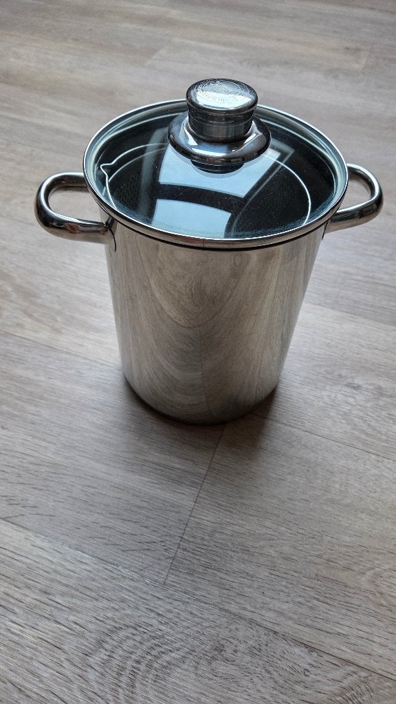 Casserole inox pour asperge et pâtes, Inox, Comme neuf, Enlèvement, Avec couvercle