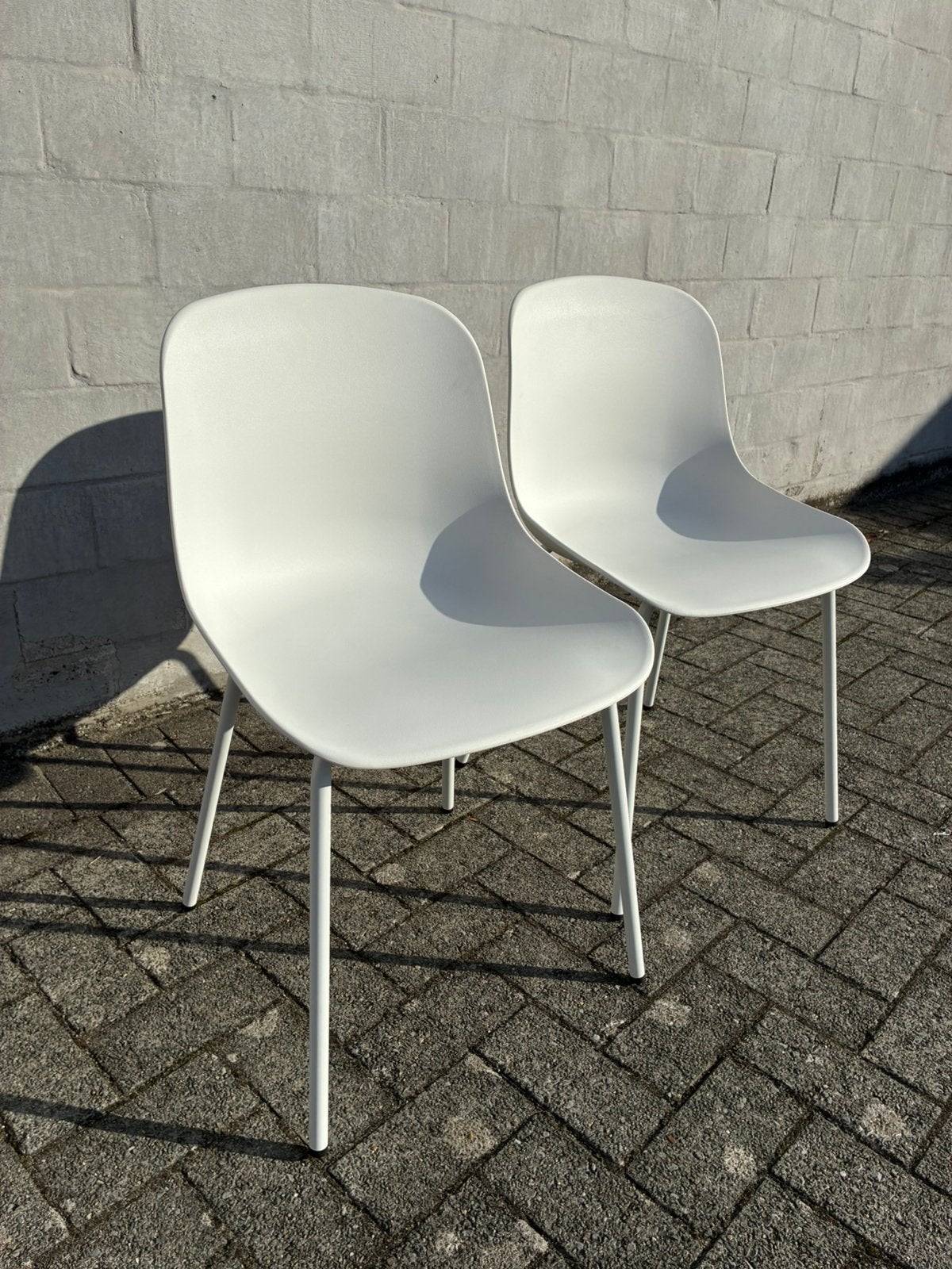 Witte eetkamer stoelen, Enlèvement, Utilisé, Blanc, Synthétique