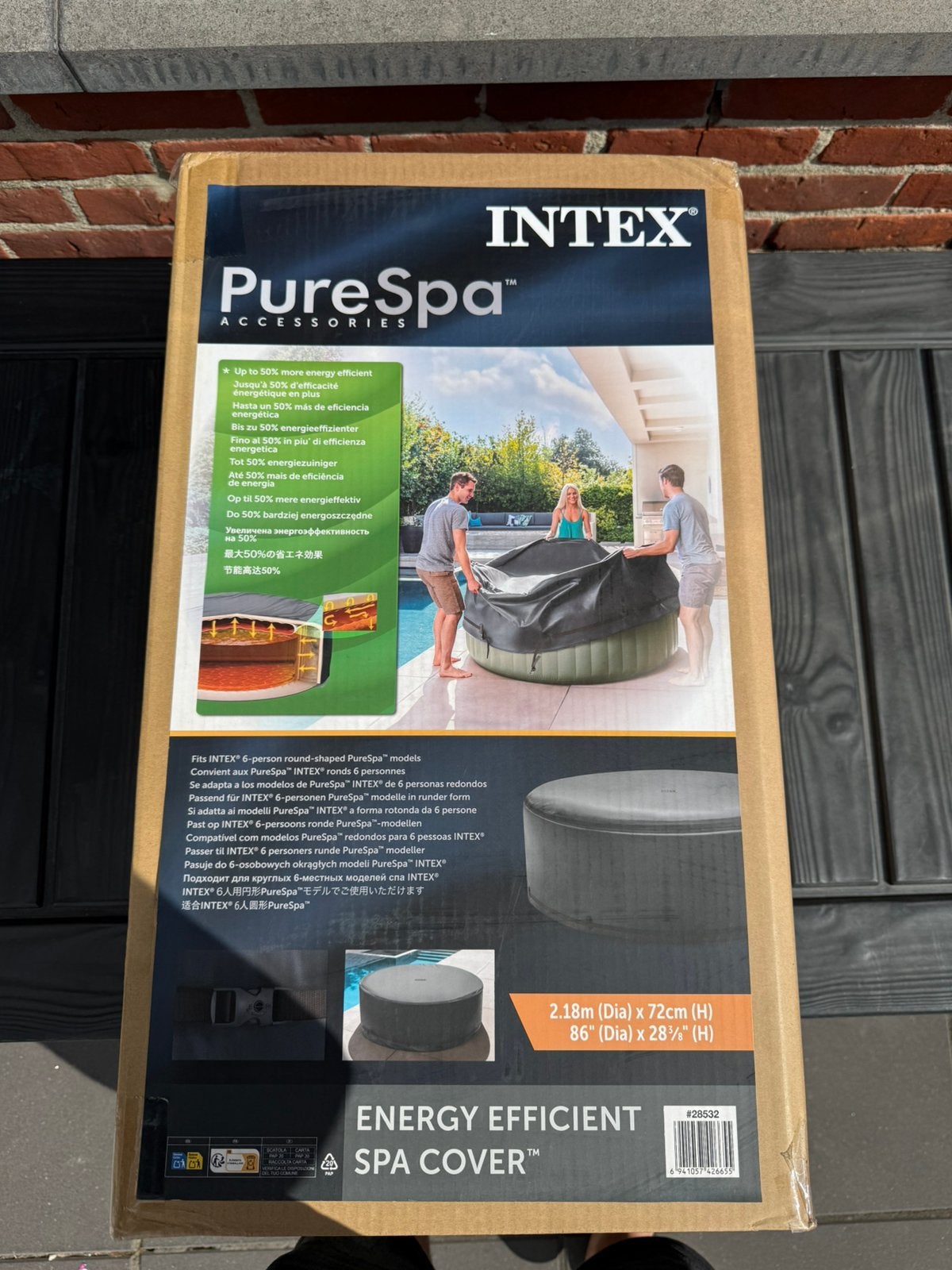 Intex spa energy cover 218x72 cm, Enlèvement, Neuf, Couverture, Fixé