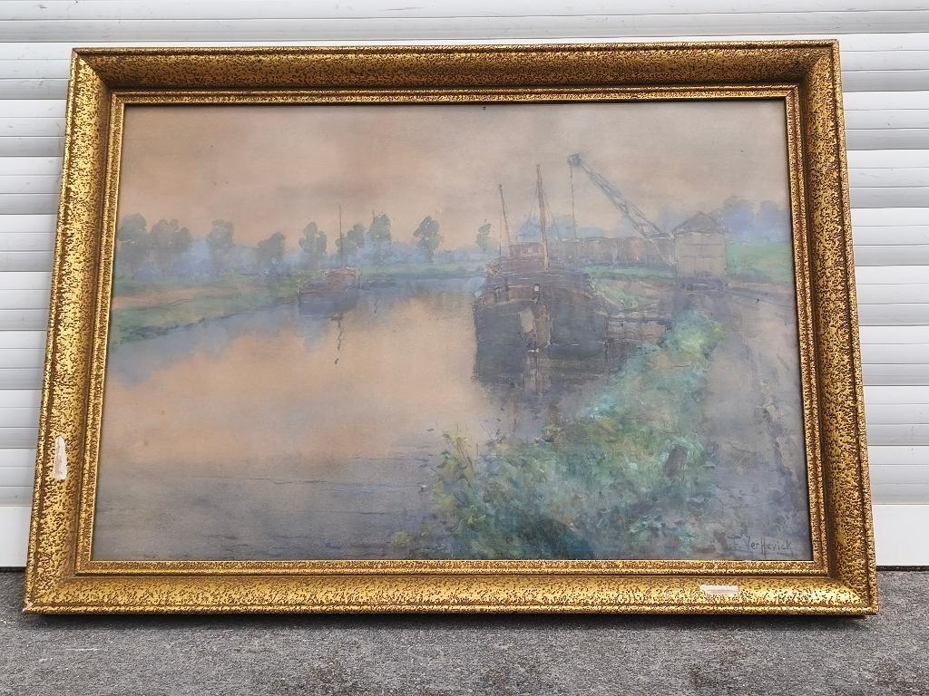 aquarelle signe firmin verhevick, Enlèvement ou Envoi
